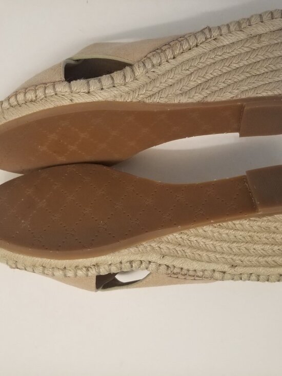 Johnston & Murphy Beige Suede Espadrille Wedge   Size 9